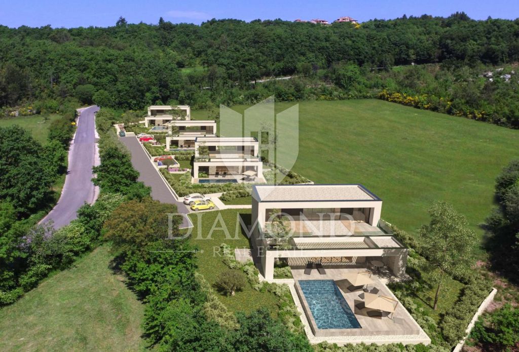 Labin, Rabac, moderne Villa mit Pool in der Nähe des Meeres und der Stadt