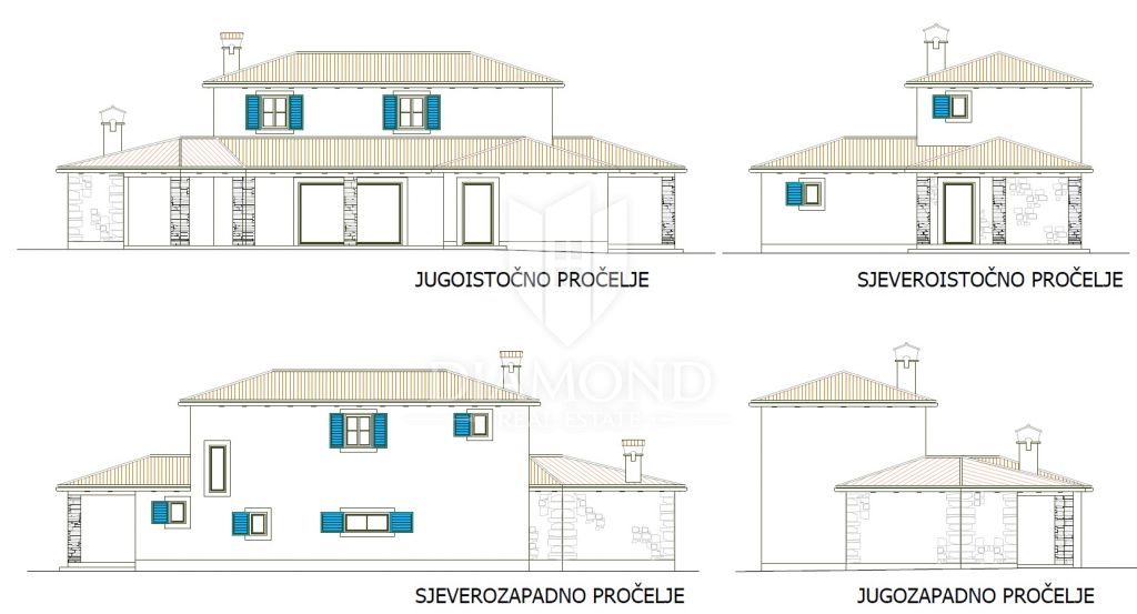 Rovinj, surroundings, new detached house with swimming pool