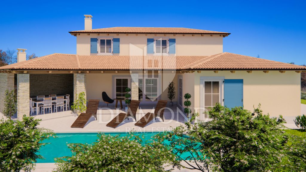 Rovinj, surroundings, new detached house with swimming pool